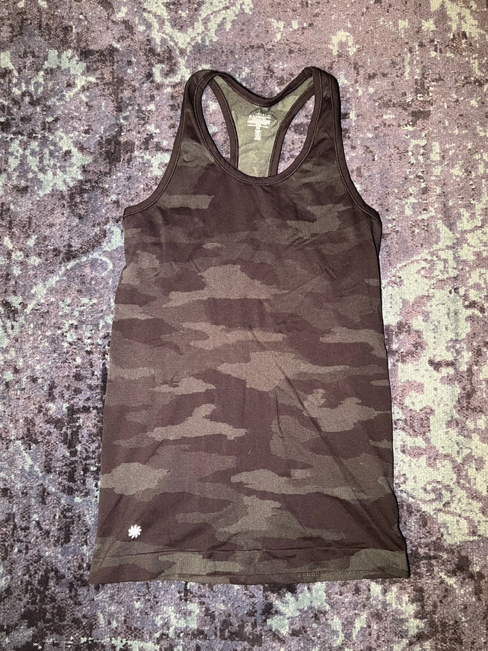 Athleta Black Camo Ribbed Racerback Tank